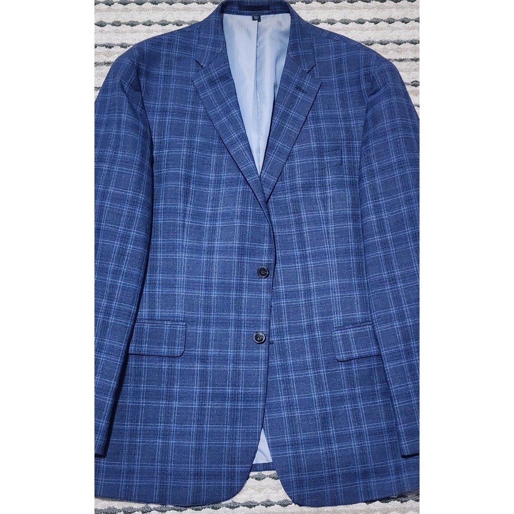 Jos. A. Bank Men's 1905 Blue Plaid 2 Button Tailored Fit Sports Coat Size 40R